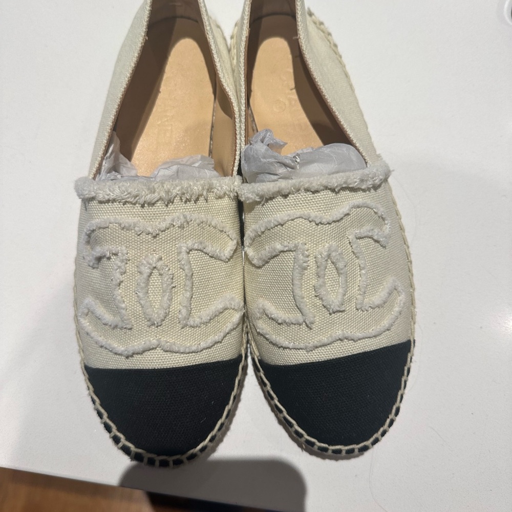 Classic Cream and Black Espadrilles
